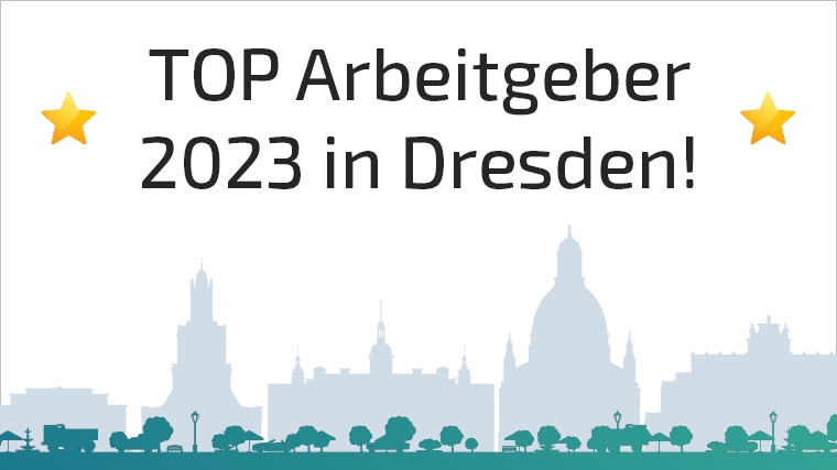Illustration Silhouette von Dresden mit Überschrift